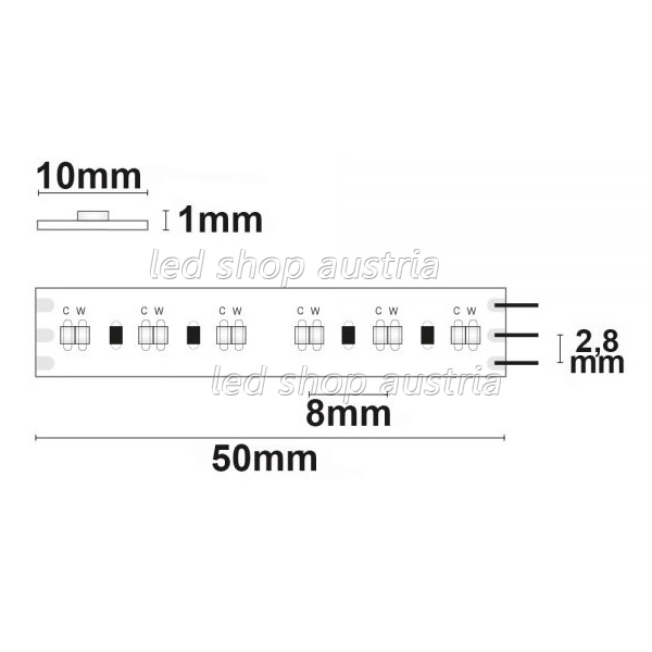 LED Strip 24V DUAL LED 3000K-6000K 20W/m CRI>90 5m Rolle selbstkl.