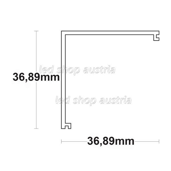 Profilabdeckung COVER16 opal/satiniert 200cm für Profil CORNER20N