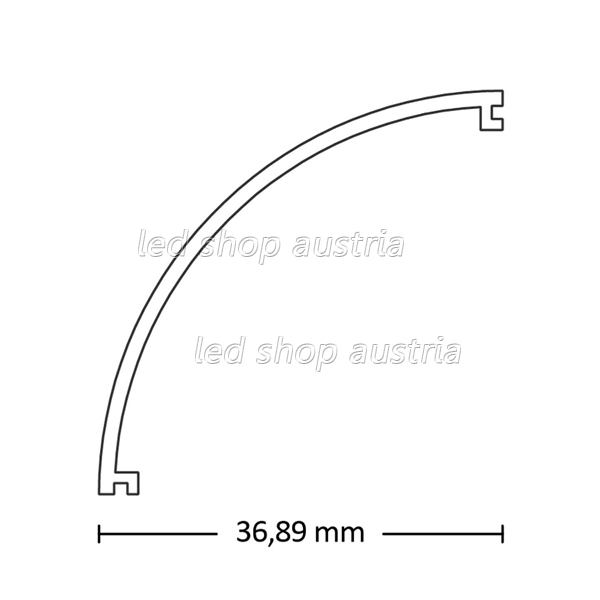 Profilabdeckung COVER17 opal/satiniert 200cm für Profil CORNER20N