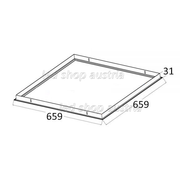 Einbaurahmen weiß für LED Panel 625X25mm