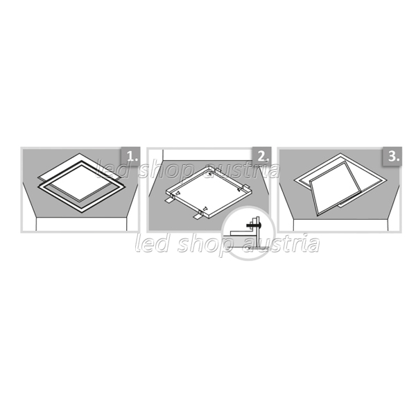 Einbaurahmen weiß für LED Panel 625X25mm