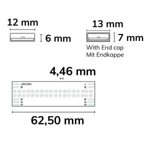 LED HT RGB+WW COB Flexband für bis zu 100°C., 24V DC, 19W, IP68, 5m, 896LED/m