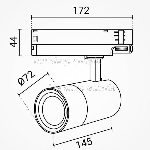 LED 3Ph. Schienenstrahler Schwarz 20/25/30W CCT