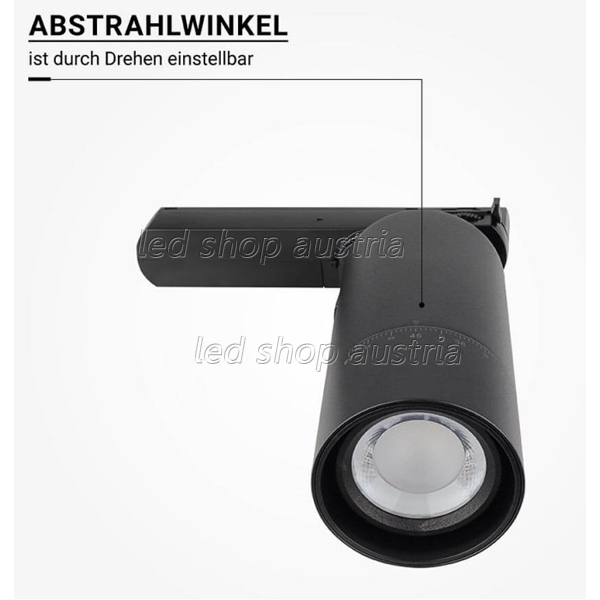 LED 3Ph. Schienenstrahler Schwarz 20/25/30W CCT