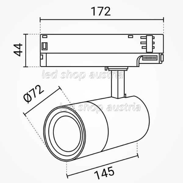 LED 3Ph. Schienenstrahler Weiß 20/25/30W CCT