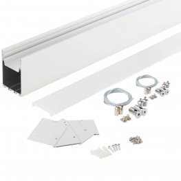 SET: LED Aufbau- Hängeprofil Suspend_2 2000mm weiß