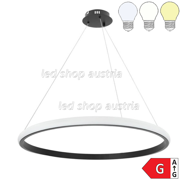 30W LED CCT Pendelleuchte Dimmbar Schwarz Ø50cm