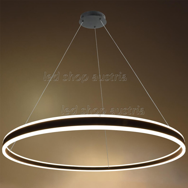 60W LED Pendelleuchte Up and Down Warmweiß Schwarz Ø100cm