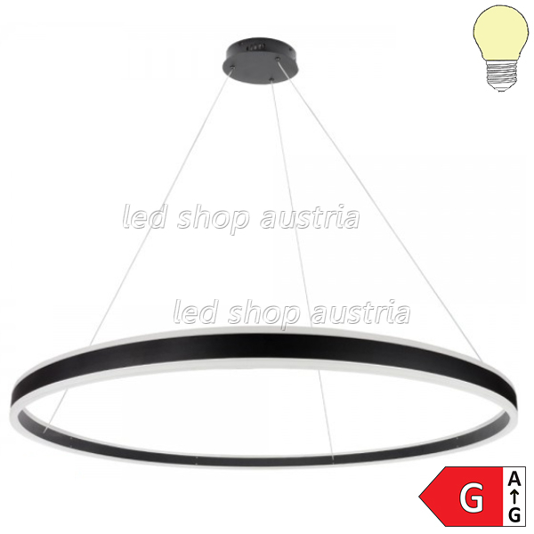 60W LED Pendelleuchte Up and Down Warmweiß Schwarz Ø100cm