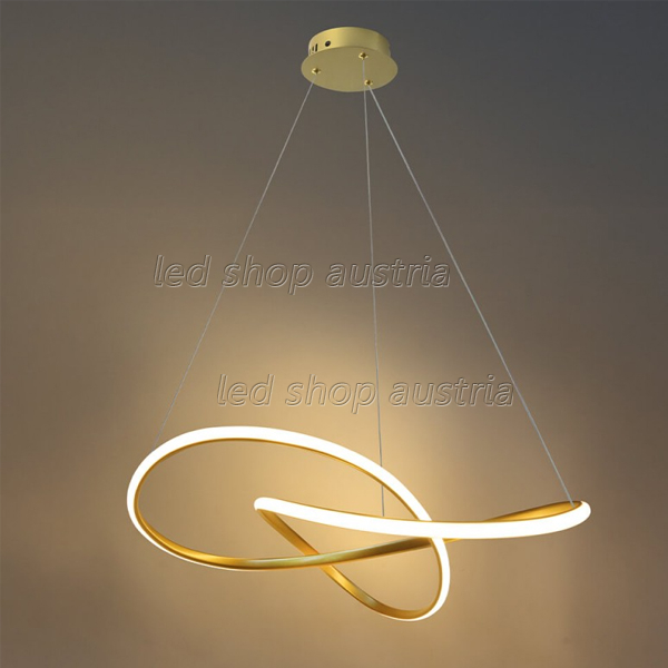 30W LED Pendelleuchte Warmweiß Gold satiniert Ø60cm