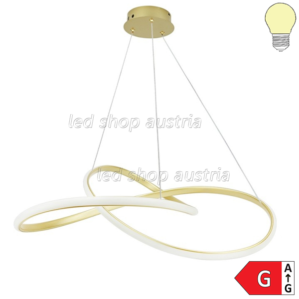 30W LED Pendelleuchte Warmweiß Gold satiniert Ø60cm