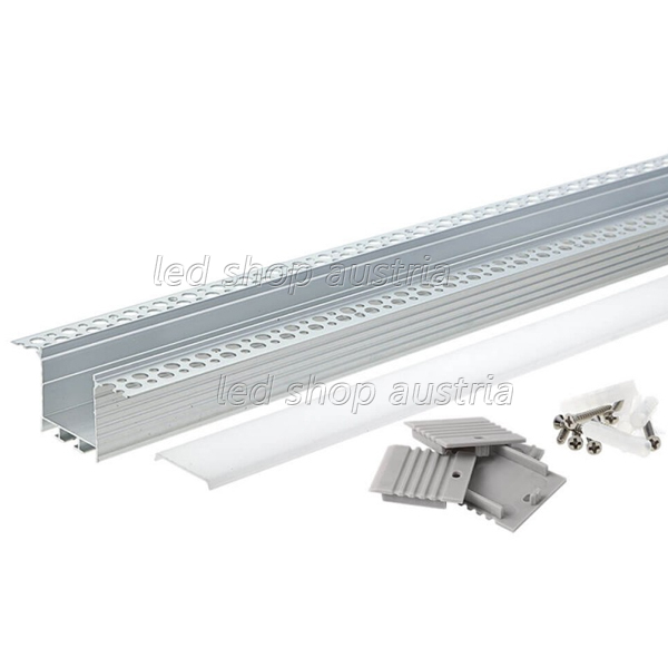 LED Profil Typ Oh eloxiert mit opaler Abd. Trockenbau SET 2m