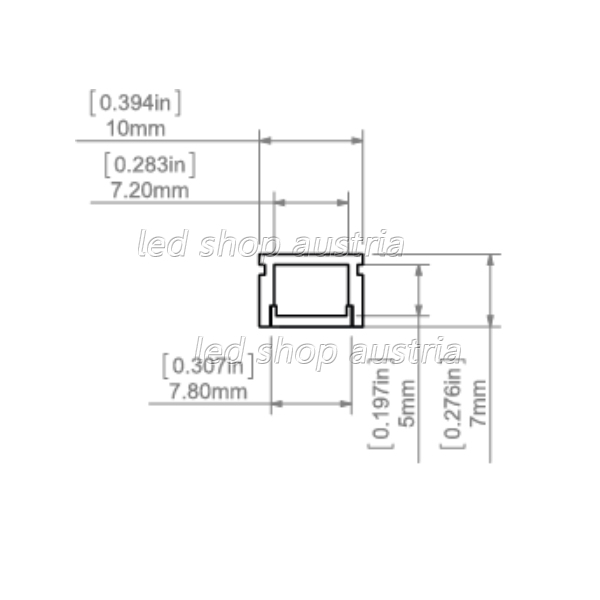 LED Profil PIKO Silber 2000mm