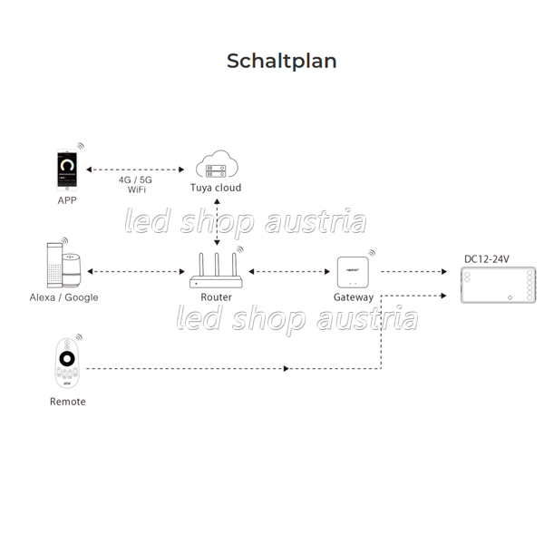 WIFI LED 2 in 1 12A Receiver/Dimmer/Push Dimmer (Pilot)