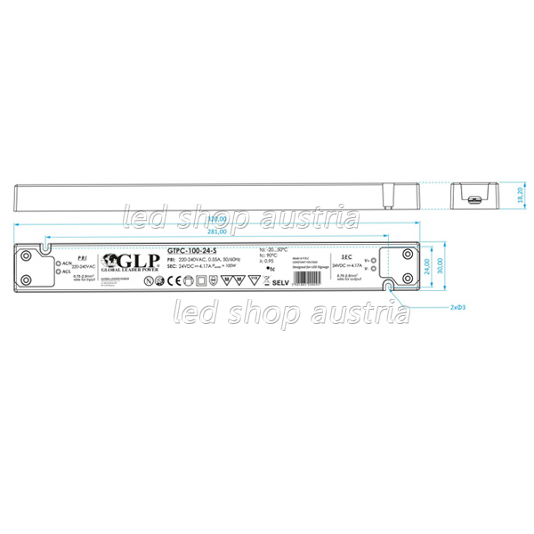 LED Trafo SLIM THIN Premium - 12V DC 100W