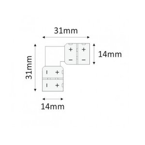 LED RGB Stripe "L" Steckverbinder 4 Adern (lötfrei)