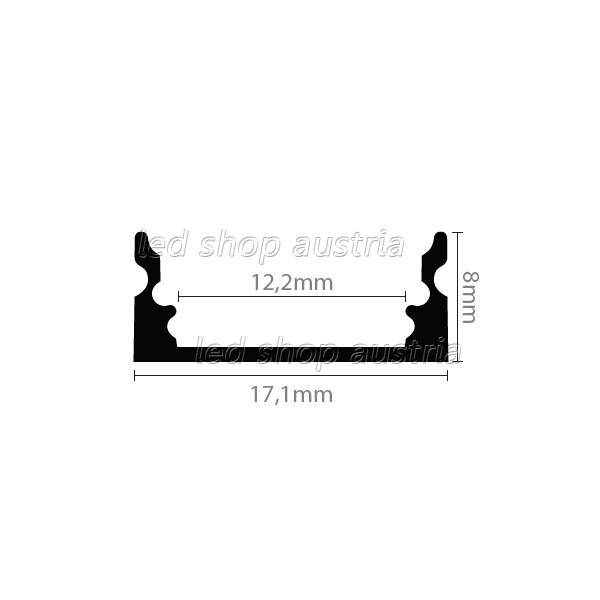 LED ALU Profil Surface_1 2000mm weiß