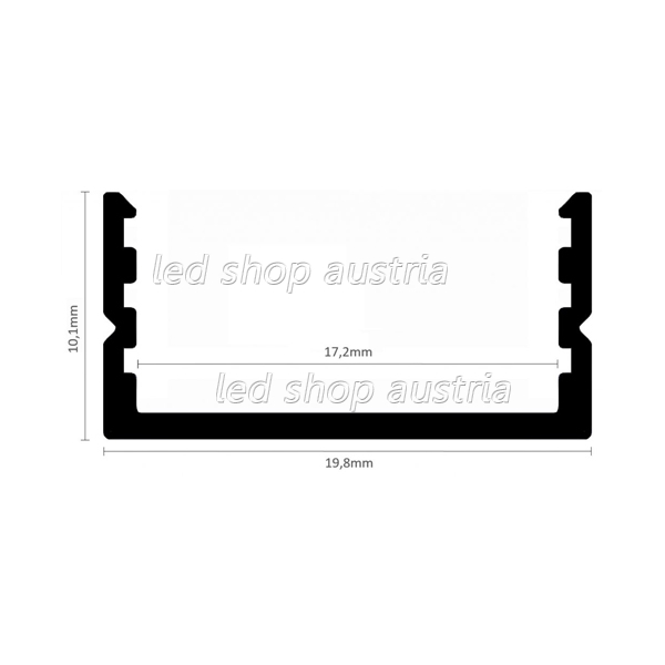 LED Profil ALU Surface_8 schwarz 2000mm