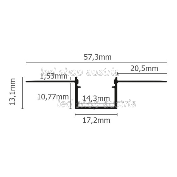 LED Profil ALU Gipskarton_14 2000mm flexibel