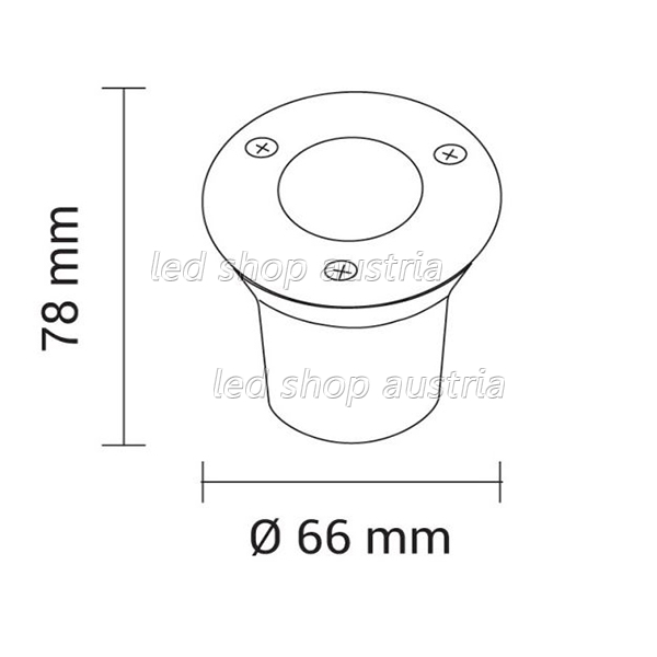 1W LED Bodeneinbauleuchte für Außenmontage 230V IP65 warmweiß