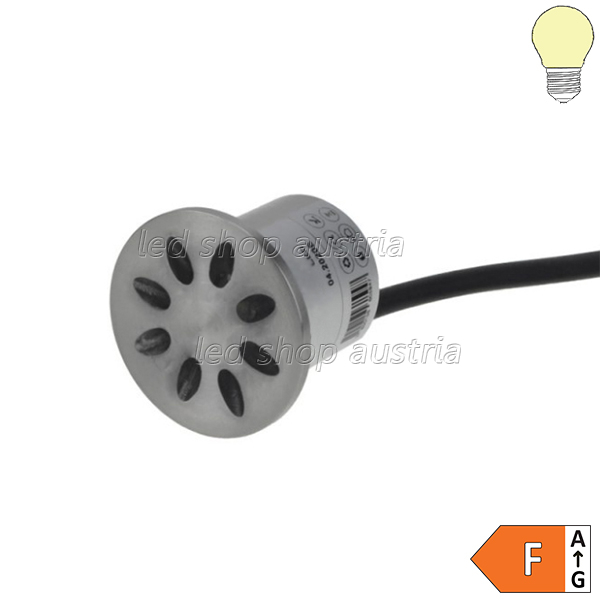 1.3W LED Unterwasser-Wandeinbauleuchte Inox 24V warmweiß