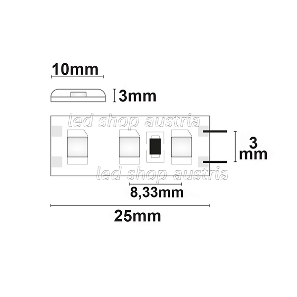 LED Strip 12V IP66 120 LED/m 5m selbstklebend warmweiß