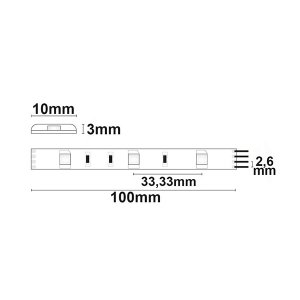 LED Strip RGB 12V IP66 30 LED/m 5m selbstklebend