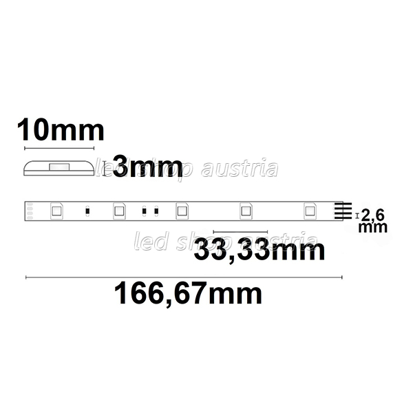 LED Strip RGB 24V IP66 30 LED/m 5m selbstklebend