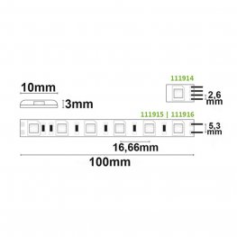 LED Strip 24V IP66 60 LED/m 5m selbstklebend warmweiß