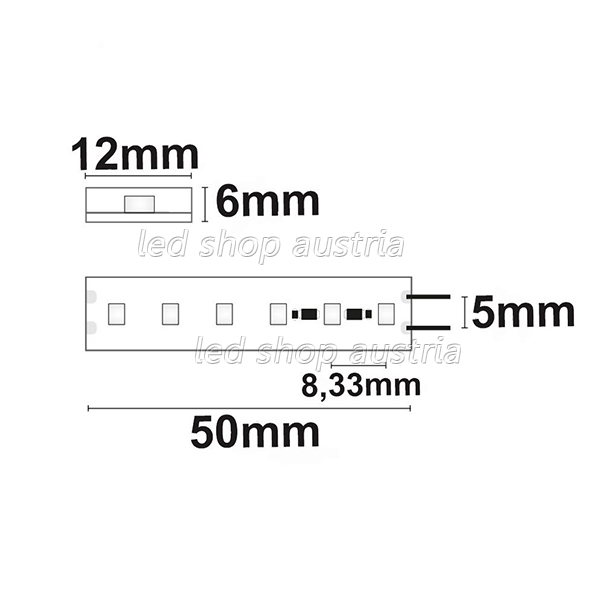 LED Strip Konstantstrom IP68 24V 120 LED/m 5m selbstklebend neutralweiß