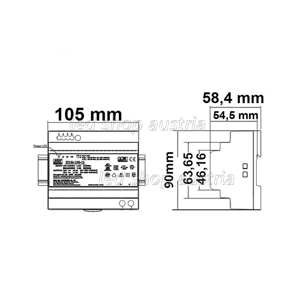 LED Hutschienen Netzteil 150W 48V DC