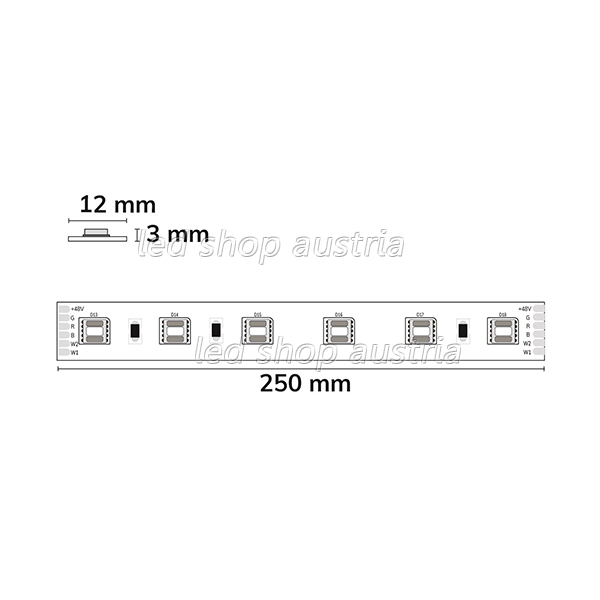 LED Strip Linear RGB+CCT 48V IP20 60 LED/m 10m selbstklebend