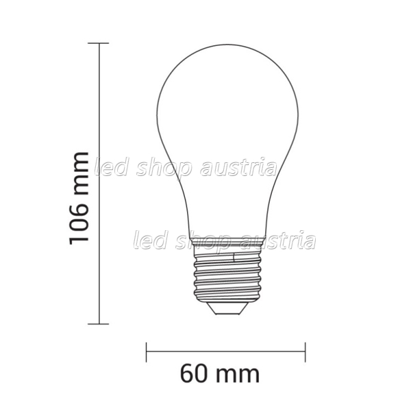 E27 A60 LED Glühfadenbirne 630 Lumen 6W warmweiß