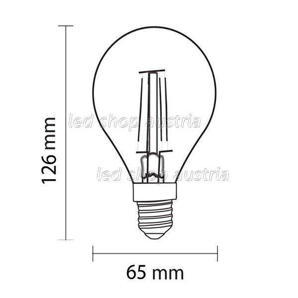 E27 A65 LED Glühfadenbirne 1500 Lumen 12W neutralweiß