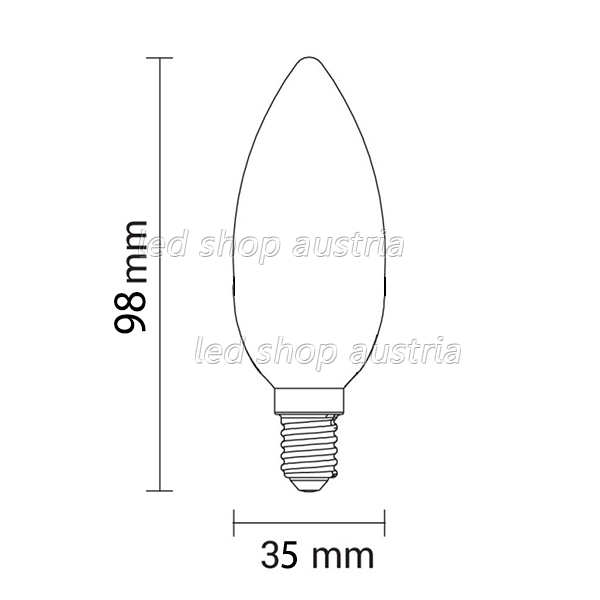 E14 LED Glühfaden Kerze 730 Lumen 6W neutralweiß