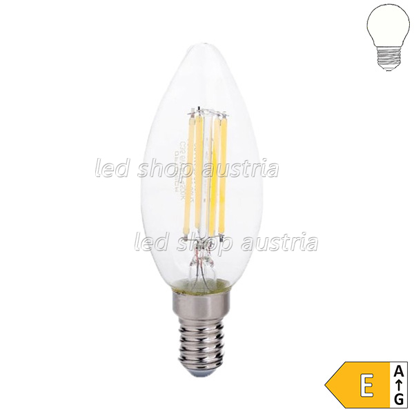 E14 LED Glühfaden Kerze 730 Lumen 6W neutralweiß