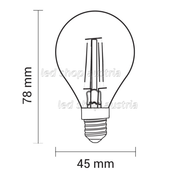 E14 LED Vintage Glühfaden- Birne 4W warmweiß