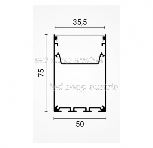 SET: LED Aufbau- Hängeprofil Suspend_2 2000mm schwarz