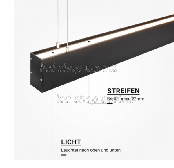 SET: LED Hängeprofil up-down Suspend_3 2000mm schwarz