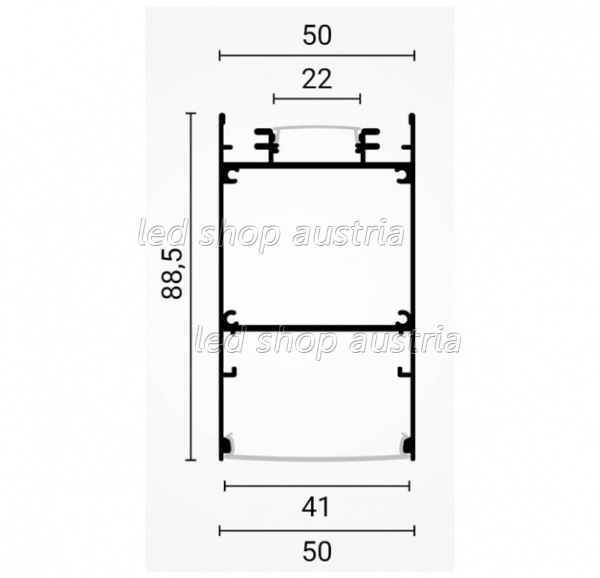 SET: LED Hängeprofil up-down Suspend_3 2000mm schwarz