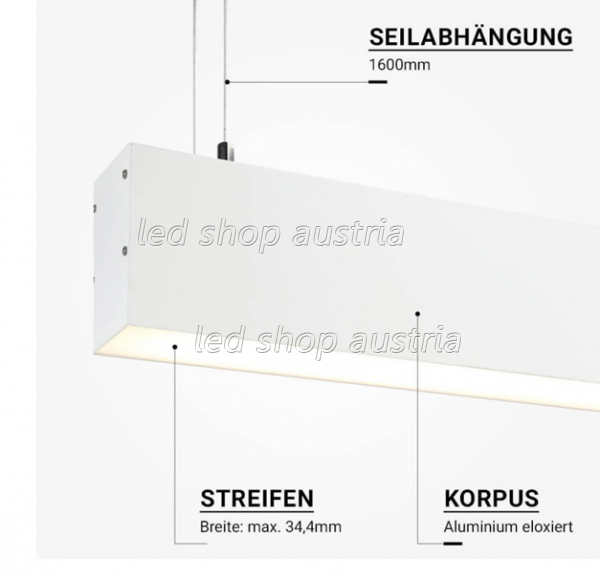 SET: LED Hängeprofil up-down Suspend_3 2000mm weiß