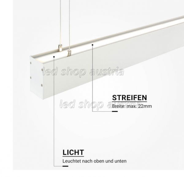 SET: LED Hängeprofil up-down Suspend_3 2000mm weiß