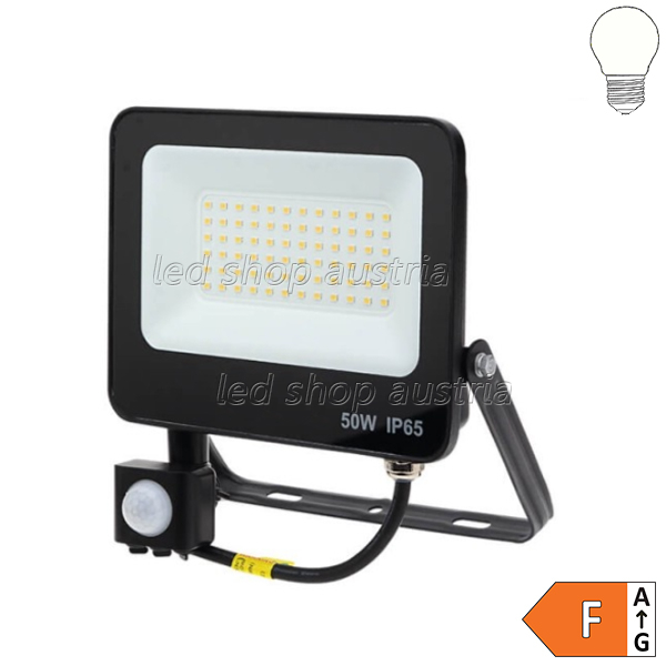 LED SMD Fluter mit Bewegungsmelder 120° schwarz 50W neutralweiß