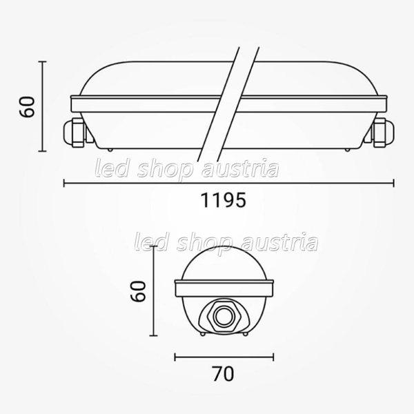 LED Wannenleuchte mit Durchgangsverdrahtung 40W 120cm IP65 Notlichtfunktion kaltweiß