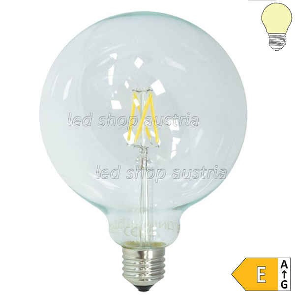 E27 G125 LED Globe Glühfaden Birne 6,5W warmweiß