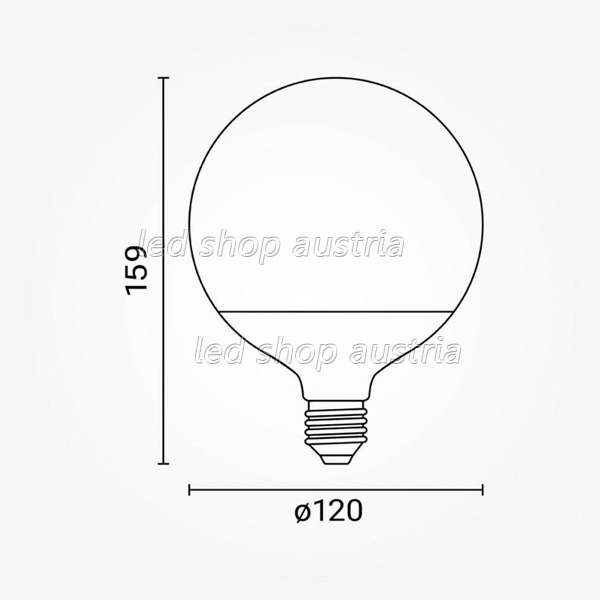 LED E27 G120 Birne 8W Kunststoff warmweiß