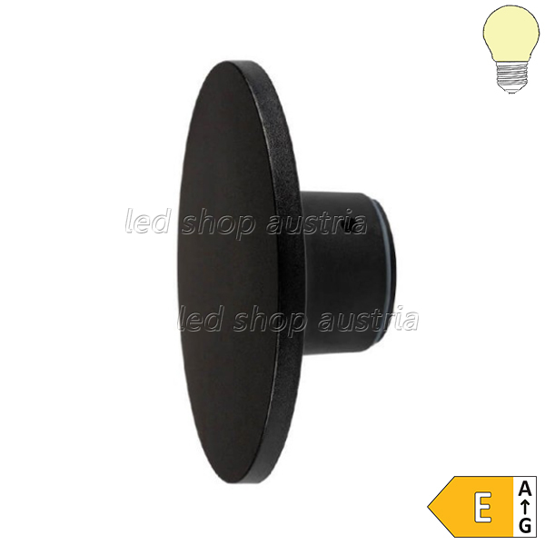 12W LED Wandleuchte rund IP65 schwarz warmweiß