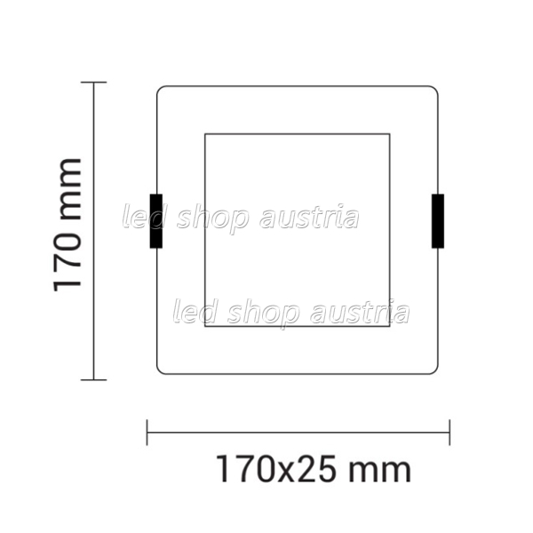 12W LED Einbau- Panel quadratisch inkl. Trafo warmweiß