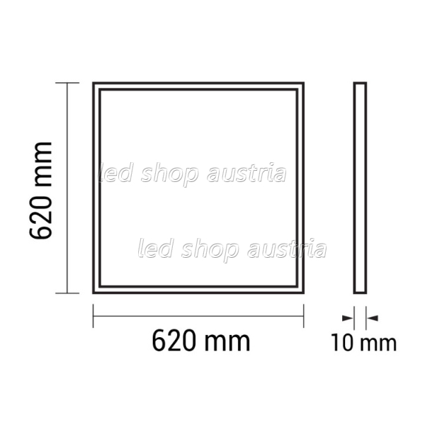 36W 620x620mm LED Panel 100Lm/W kaltweiß