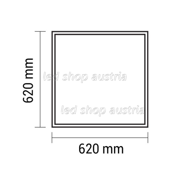 36W LED Panel 100Lm/W 620x620mm inkl. Trafo kaltweiß UGR19